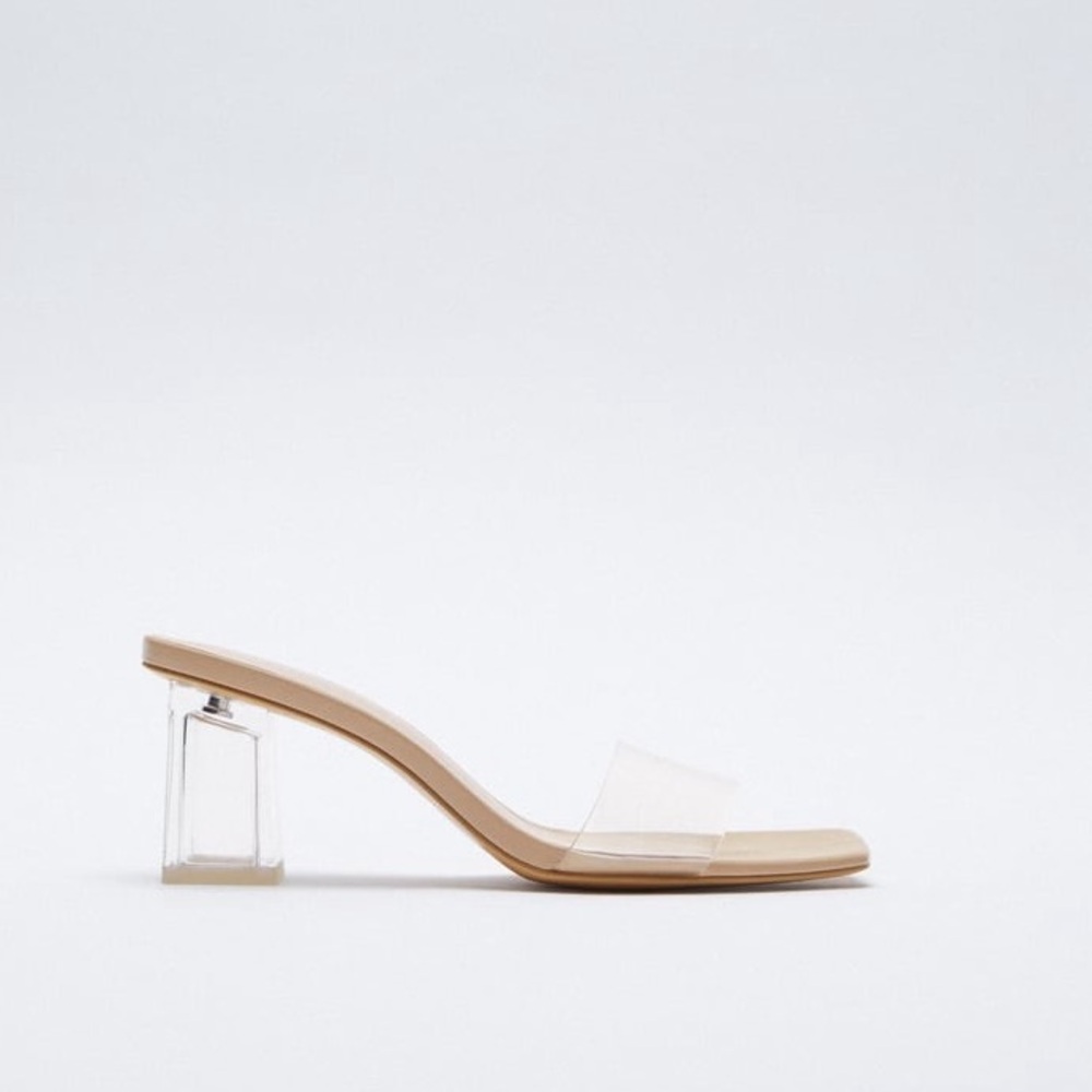 Zara PVC Clear & Tan Heels